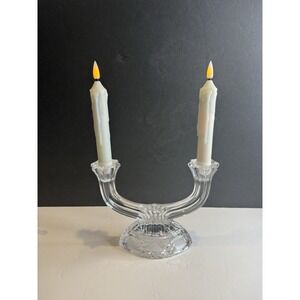 Vintage Cut Crystal Double Arm Candelabra 7.5"